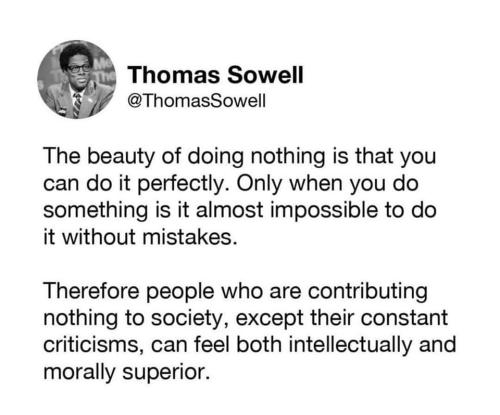 Sowell on Doing Nothing